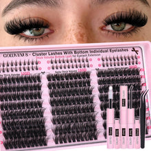 Cargar imagen en el visor de la galería, Kit de racimos de pestañas, racimos de pestañas Wispy, pestañas naturales
