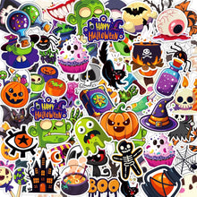 Cargar imagen en el visor de la galería, Favores de fiesta de Halloween - 100 PCS Calabaza Murciélago Araña Pegatinas
