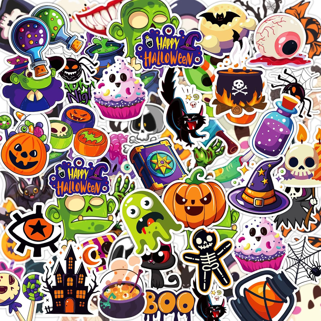 Favores de fiesta de Halloween - 100 PCS Calabaza Murciélago Araña Pegatinas