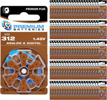 Cargar imagen en el visor de la galería, Premium Batteries Tamaño 675, ZA675, PR44, P675 1.45V Zinc Air Baterías para audífonos con pestaña azul (30 baterías)
