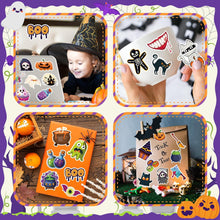 Cargar imagen en el visor de la galería, Favores de fiesta de Halloween - 100 PCS Calabaza Murciélago Araña Pegatinas
