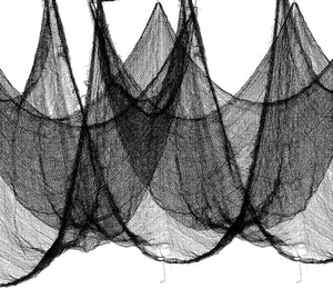 Nirohee 5 Pack Halloween Spider Web Black Creepy Cloth, Spooky Fabric Cloth Halloween Decorations Outdoor