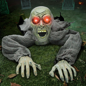 Decoración de Halloween Zombie JOYIN Rompesuelos al aire libre con sonido y ojos parpadeantes