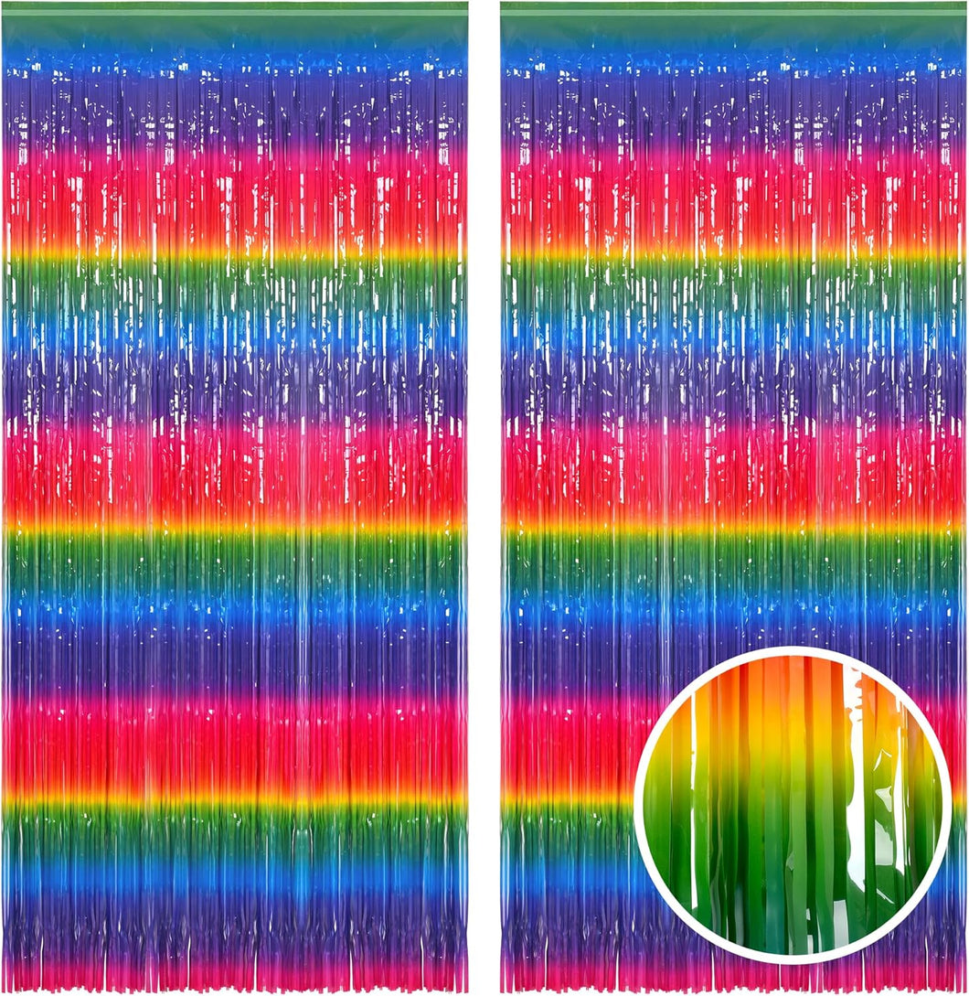 Telón de fondo colorido degradado de serpentinas para fiesta Q1