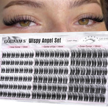 Cargar imagen en el visor de la galería, Kit de racimos de pestañas, racimos de pestañas Wispy, pestañas naturales
