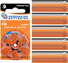 Cargar imagen en el visor de la galería, Premium Batteries Tamaño 675, ZA675, PR44, P675 1.45V Zinc Air Baterías para audífonos con pestaña azul (30 baterías)
