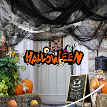 Cargar imagen en el visor de la galería, Tela espeluznante 6Pcs 30×72inch Negro Espeluznante Aterrador Gasa Decoración Decoraciones de Halloween para Fiesta Interior Exterior
