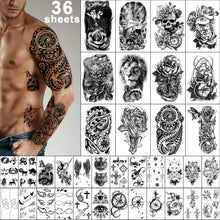 Cargar imagen en el visor de la galería, hojas de calcomanías temporales de tatuajes 36  piezas
