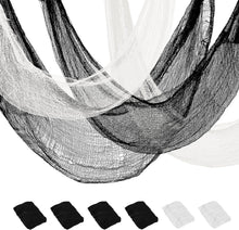 Cargar imagen en el visor de la galería, Tela espeluznante 6Pcs 30×72inch Negro Espeluznante Aterrador Gasa Decoración Decoraciones de Halloween para Fiesta Interior Exterior
