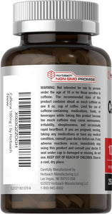 Horbäach Píldoras de cafeína de 100 mg | 250 tabletas | Fórmula vegetariana | Suplemento sin OMG, sin gluten