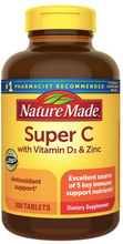 Cargar imagen en el visor de la galería, Nature Made Super C con (vitamina D3 y zinc), 200 tabletas, tableta de una por día + paquete con llavero de silbato de emergencia
