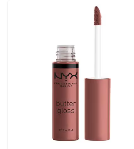 Brillo de labios no pegajoso Butter Gloss de NYX a22  Professional Makeup , Cinnamon Roll OG, 0,27 fl oz