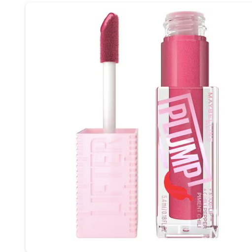 Maybelline New York Lifter Plump Lip Brillo voluminizador  A22 de labios con chile y 5 % Maxi-Lip , Peach Fever, 0,18 fl oz