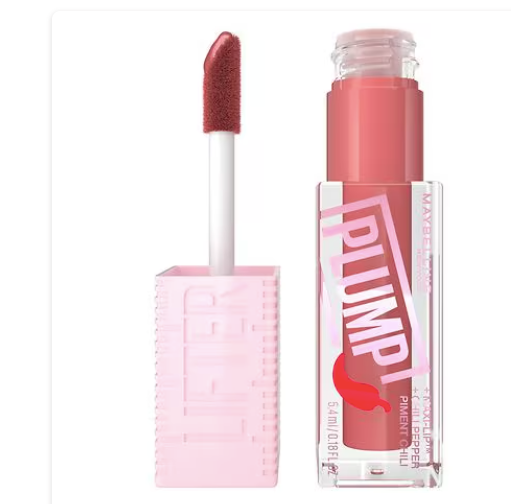 Maybelline New York Lifter Plump Lip Brillo voluminizador de labios A22  con chile y 5 % Maxi-Lip , Peach Fever, 0,18 fl oz