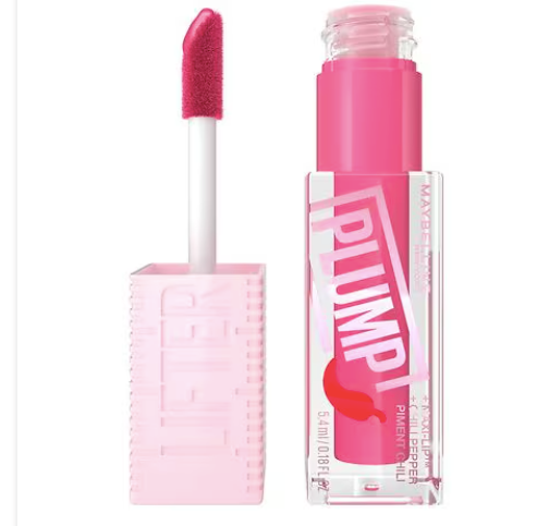 Maybelline New York Lifter Plump Lip Brillo voluminizador de labios con chile y 5 %  A22 Maxi-Lip , Peach Fever, 0,18 fl oz