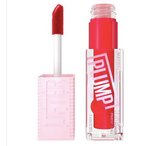 Maybelline New York Lifter Plump Lip Brillo voluminizador de labios con chile y 5 % Maxi-Lip , Peach Fever, 0,18 fl oz