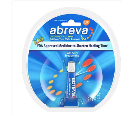 Abreva Docosanol 10% A22  Tubo de crema para el herpes labial , 0.07 oz