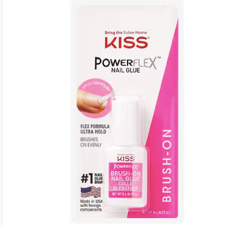 Pegamento para uñas con pincel Kiss Powerflex , 0,17 oz ln25