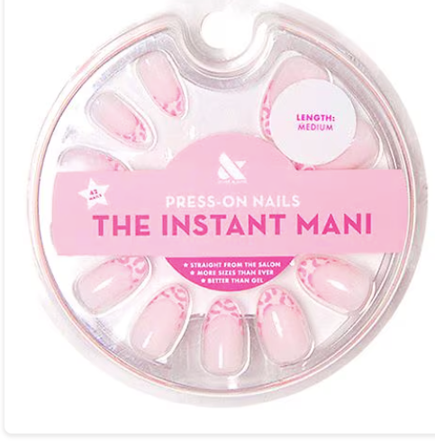 Uñas postizas instantáneas The Instant Mani de Olive & June , almendra, tono medio , lava, juego de 1,0 ln25