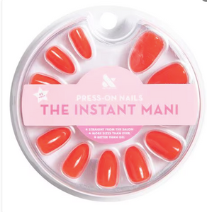 Uñas postizas instantáneas The Instant Mani de Olive & June , almendra, tono medio , lava, juego de 1,0 ln25