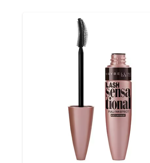 Máscara de pestañas resistente al agua Maybelline Lash Sensational , color negro intenso, 0,3 fl oz ln25