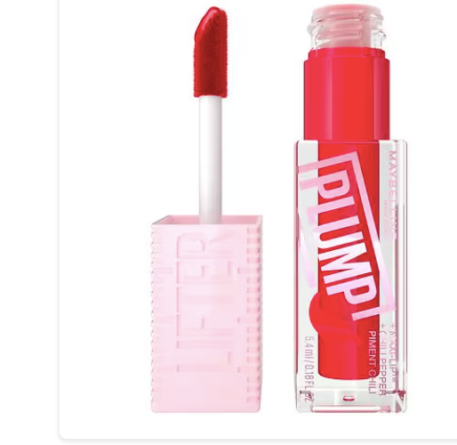 Maybelline New York Lifter Plump Lip Brillo voluminizador de labios con chile y 5 % Maxi-Lip , Hot Honey, 0,18 fl oz a22