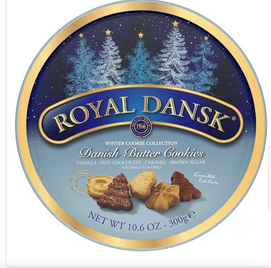 Royal Dansk Holiday Cookie Tin, 10.6 oz A23