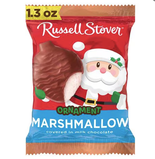 Russell Stover Christmas Marshmallow Ornament Milk Chocolate, 1.3 oz A23