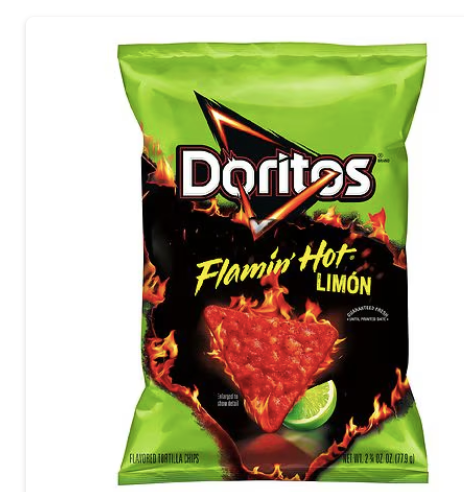 Chips de tortilla con sabor a limón Flamin' Hot de Doritos ,  a23
