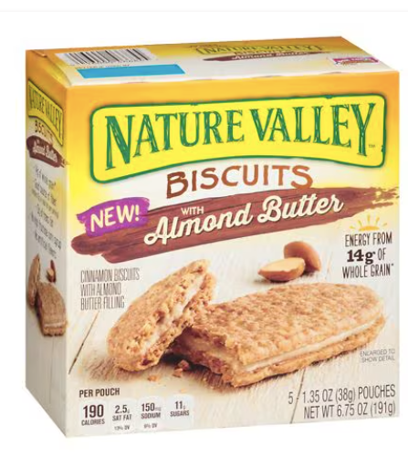 Galletas Nature Valley con mantequilla de almendras y canela , 1,35 oz, paquete de 5 a23