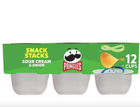Chips de patata Pringles Snack Stacks con crema agria y cebolla , 0,74 oz, paquete de 12 a23