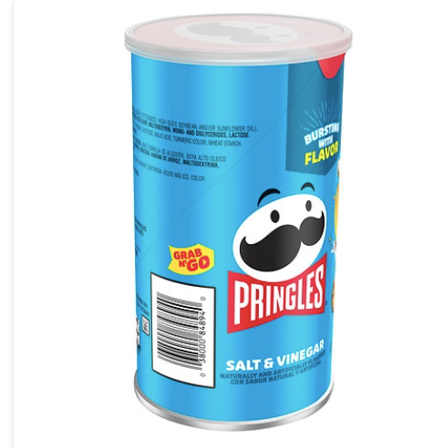 Patatas fritas Pringles con sal y vinagre , 2,5 oz a23