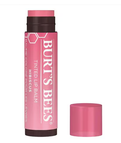 Bálsamo labial tintado de Burt's Bees, cuidado labial de origen natural, hibisco, 0,15 oz a23
