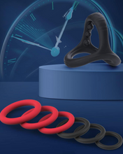Cargar imagen en el visor de la galería, Juego de anillos de silicona para el pene con 7 tamaños diferentes para mejorar la erección, A24
