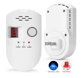 Fixdono Detector de Gas Natural de Alta Sensibilidad, Monitor de Gas Enchufable para Seguridad en el Hogar