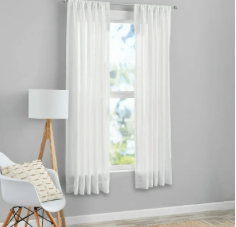 Mainstays Panel de Cortina Individual con Bolsillo para Barra Transparente