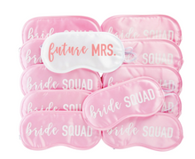 Cargar imagen en el visor de la galería, Juego de Máscara de Ojos para Fiesta de Despedida de Soltera, Color Blanco, Rosa, Satén, Novia, Escuadrón, Futuro, Mrs, 12 Unidades
