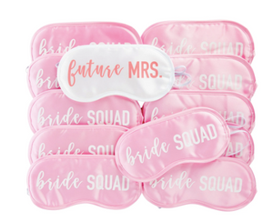 Juego de Máscara de Ojos para Fiesta de Despedida de Soltera, Color Blanco, Rosa, Satén, Novia, Escuadrón, Futuro, Mrs, 12 Unidades