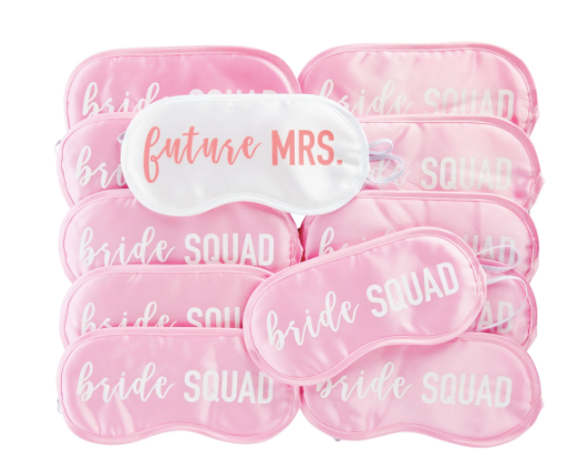 Juego de Máscara de Ojos para Fiesta de Despedida de Soltera, Color Blanco, Rosa, Satén, Novia, Escuadrón, Futuro, Mrs, 12 Unidades
