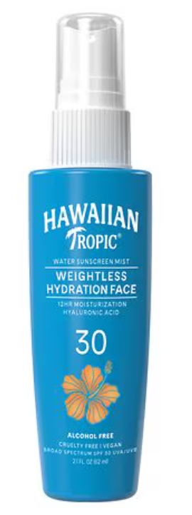 Spray hidratante ligero Hawaiian Tropic , ln25  protector solar para el rostro , 2,1 fl oz