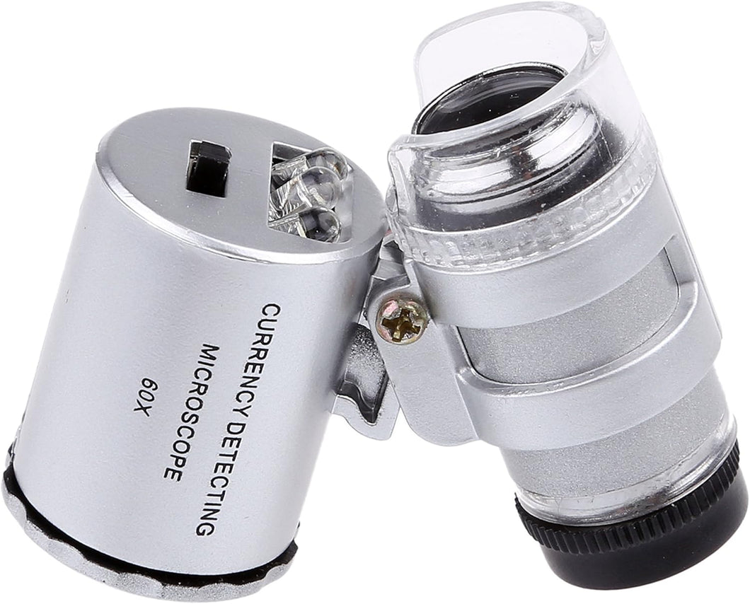 60X Mini Illuminated Jeweler - Lupa de lente UV LED con paquete minorista Kare and Kind (60X).