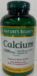 1200 mg de Calcio y 1000 UI de Vitamina D3