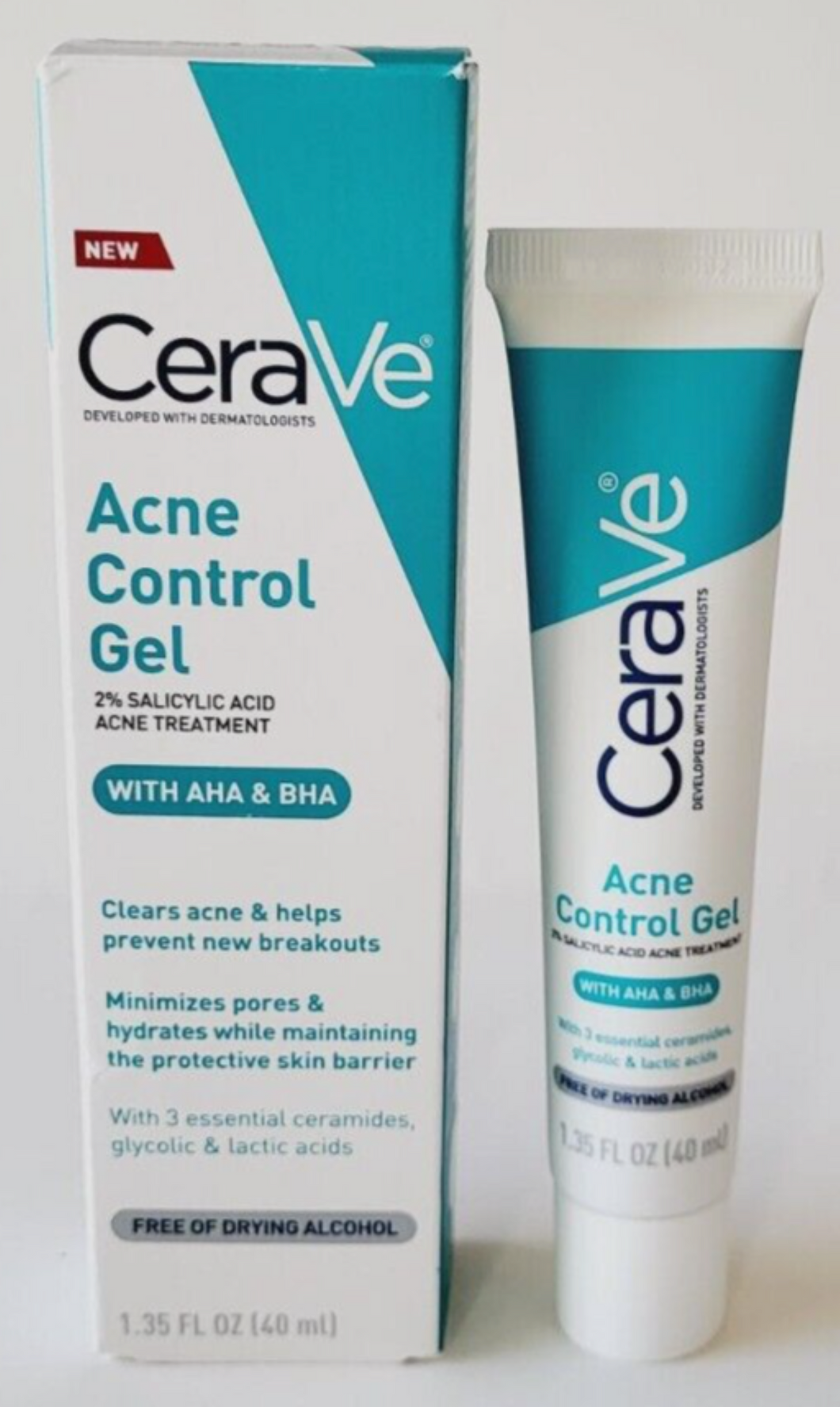 CeraVe Tratamiento de acné gel para controlar la cara y eliminar brotes