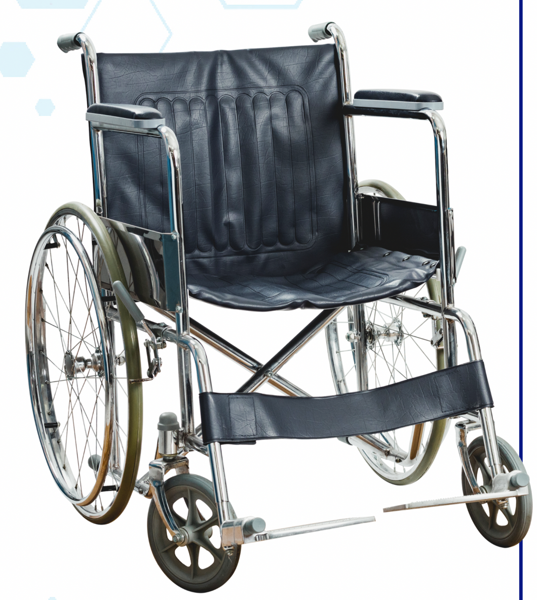 Silla de ruedas con reposabrazos enteros y reposapiés