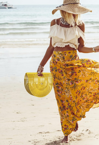 Bolso de bambú moderno para mujer
