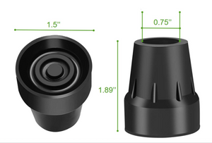Puntas de goma de repuesto de 0,75" para bastones, muletas, andadores y andadores