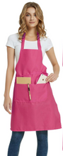 Cargar imagen en el visor de la galería, Delantales profesionales, 100 % de hilado con 2 bolsillos
