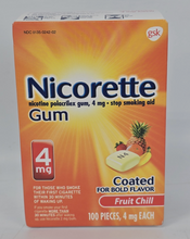 Cargar imagen en el visor de la galería, Nicorette nicotina goma de mascar dejar de fumar 4mg sabor a Fruit Chill Exp.2027
