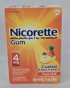 Nicorette nicotina goma de mascar dejar de fumar 4mg sabor a Fruit Chill Exp.2027
