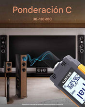 Cargar imagen en el visor de la galería, TS-501B Medidor de nivel de sonido con pantalla LCD retroiluminada de 2.25 pulgadas
